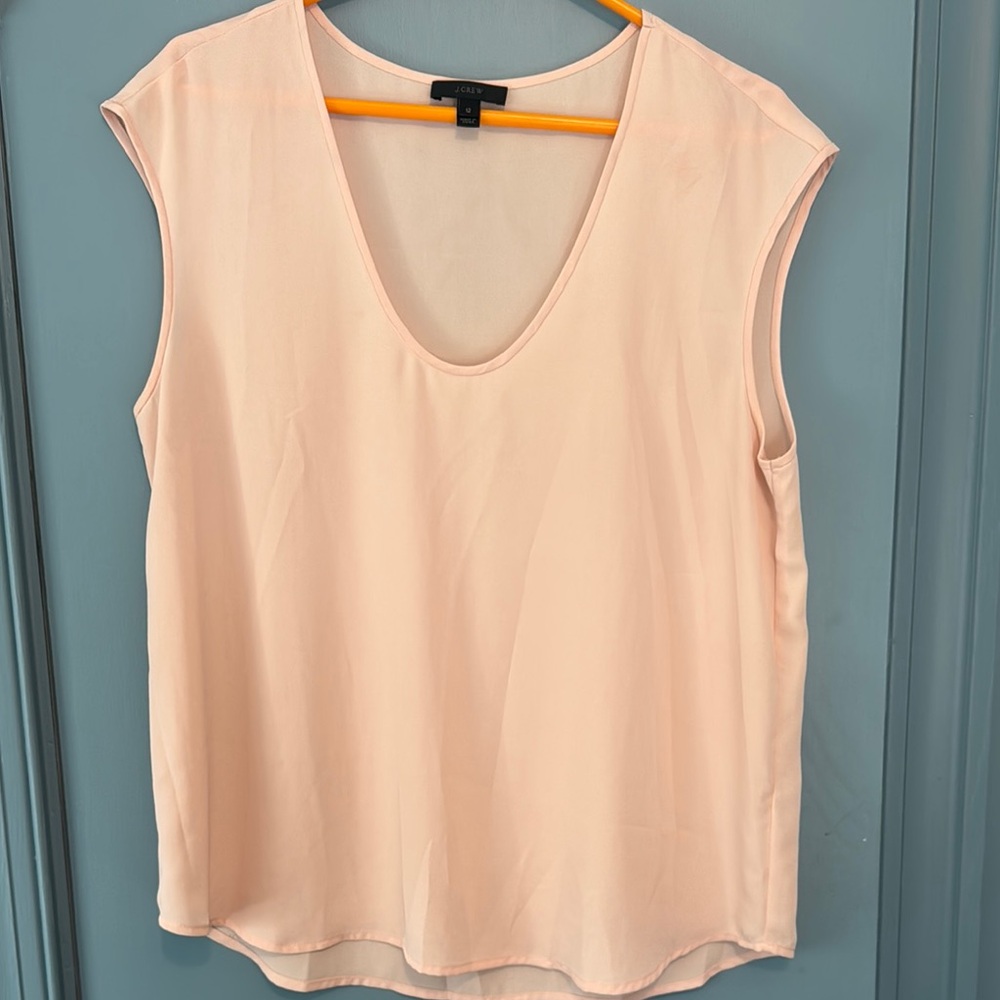J. Crew Sleeveless Scoop Neck Shell Top - Light Peach